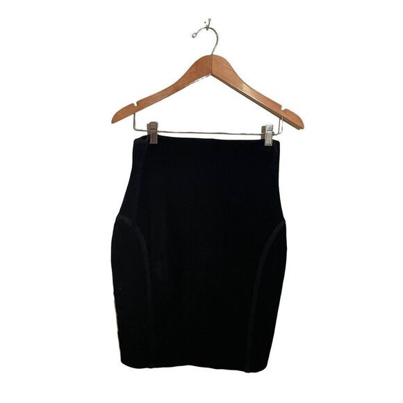 Angelo Marani Bodycon Bandage Skirt IT Sz 42 US Sz 6 Seamed Stretch Blend Black - Picture 2 of 6